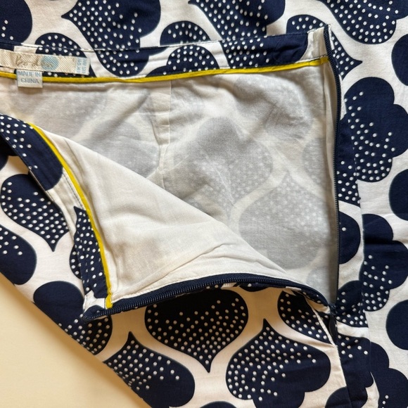 Boden 100% Cotton Blue Patterned Straight Pencil Skirt Preppy Size 8 - Picture 5 of 8